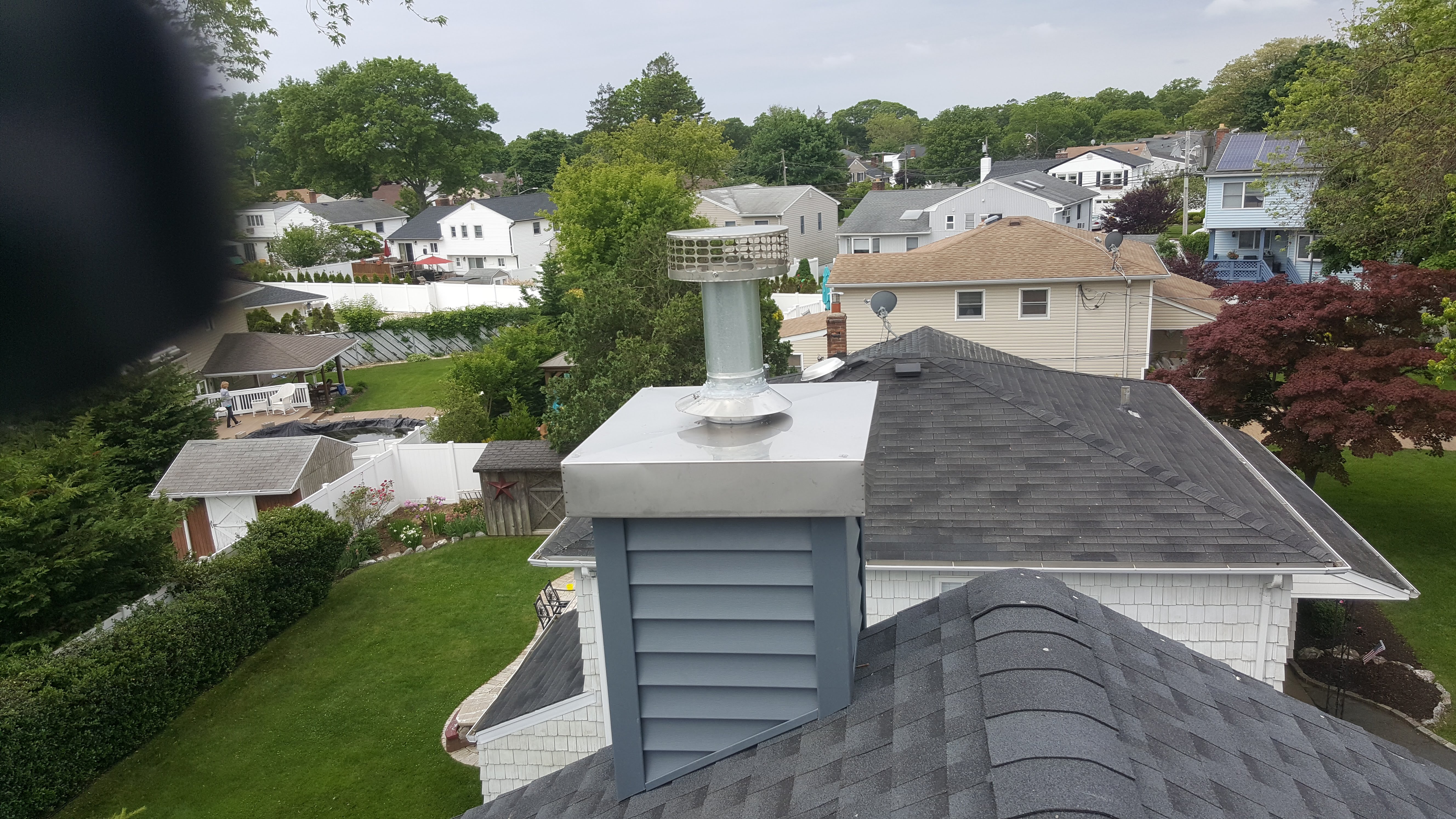 Complete chimney crown rebuild and waterproofing in Southampton, New York