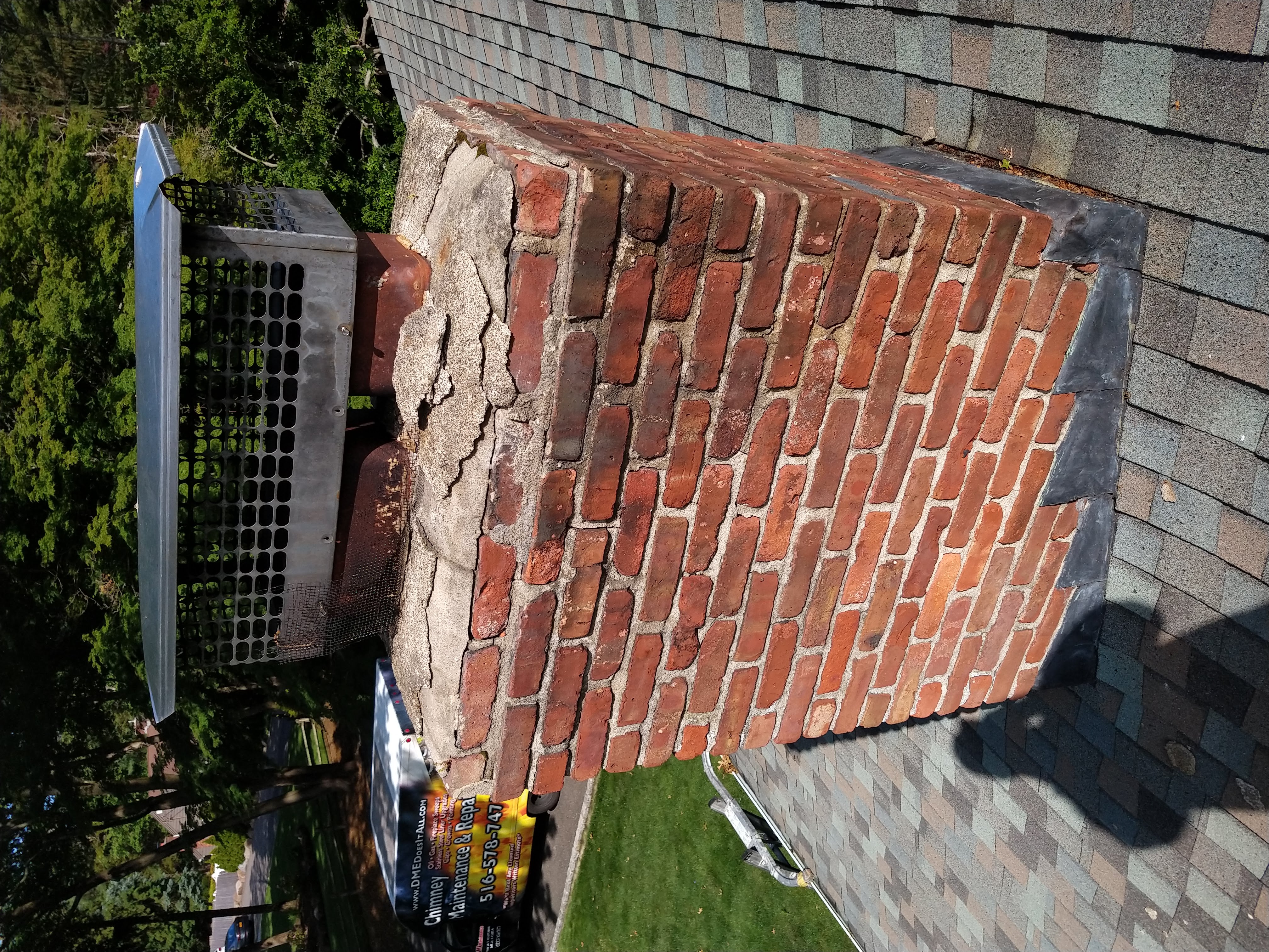 Before and after chimney pointing and tuckpointing in Southampton, NY
